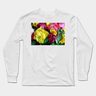 Yellow Pink Red Rose's Summer Flowers Long Sleeve T-Shirt